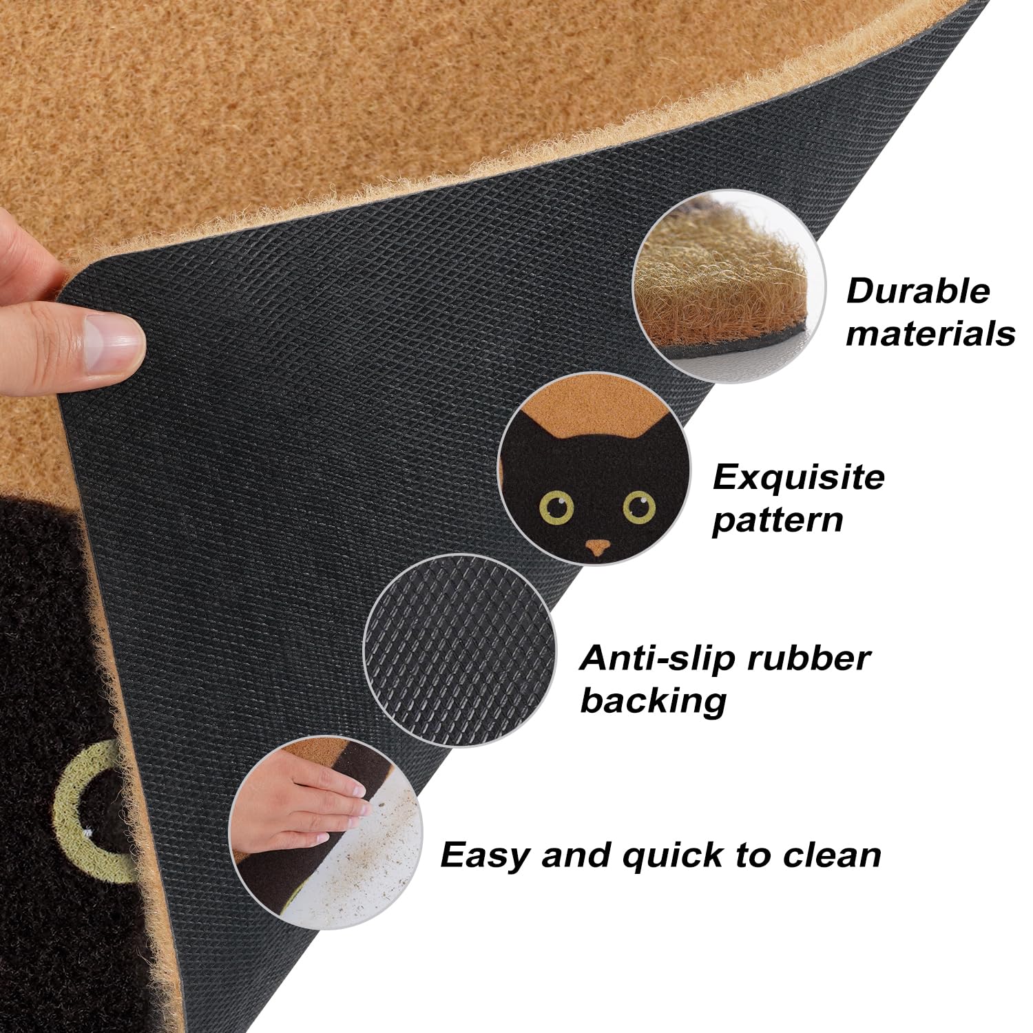 UINI cat door mat suitable for outdoor and indoor use at the front door.
