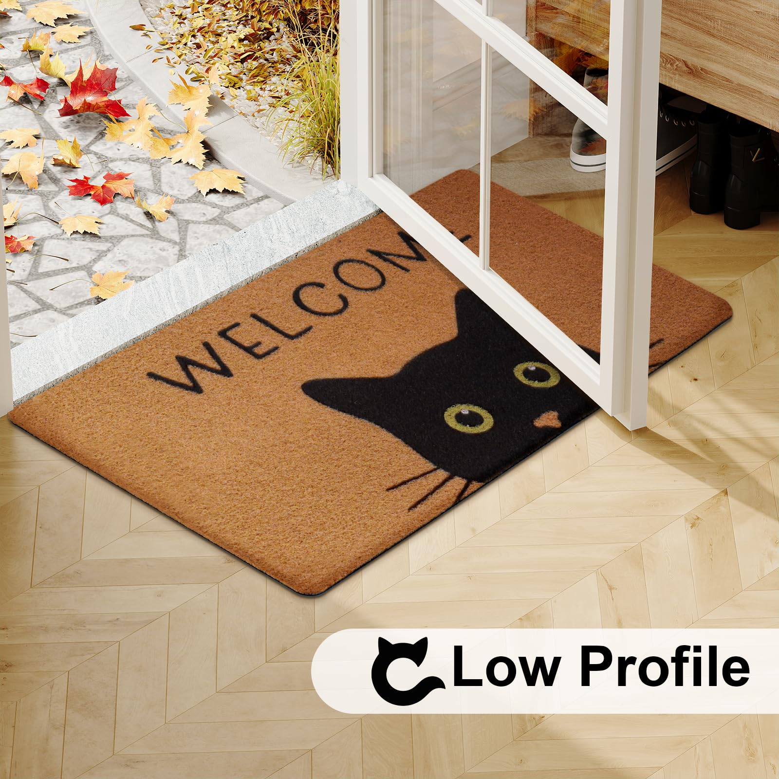 UINI mat measures 17x30 inches to fit many entryways.