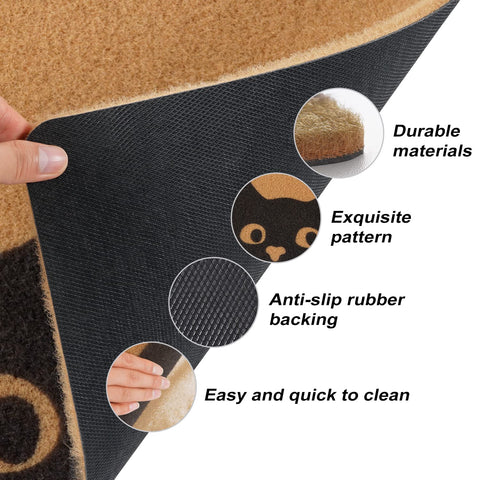 Durable faux coir surface of the UINI mat withstands weather and daily use.