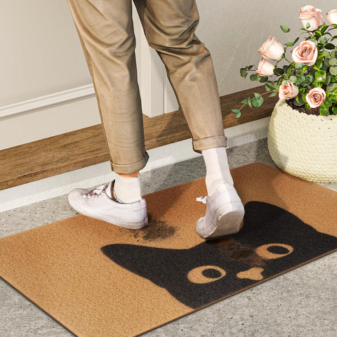 Mat placed at stairs/patio/kitchen entry to keep entryways tidy.