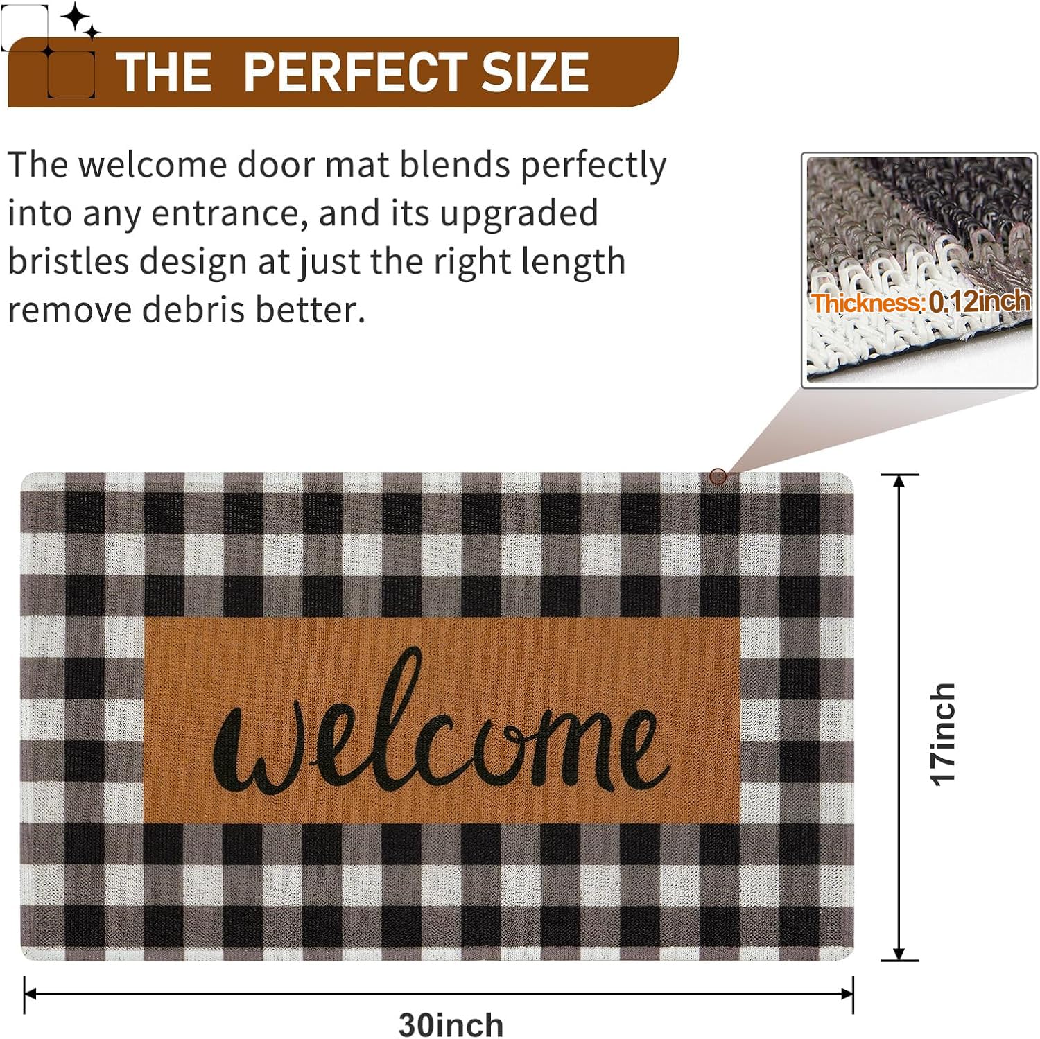 UINI welcome mat center features a warm welcome pattern for guests