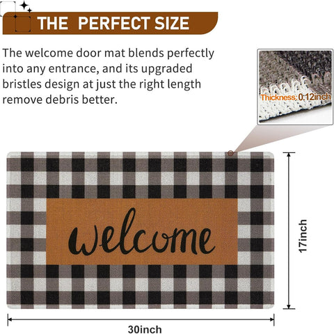 UINI welcome mat center features a warm welcome pattern for guests