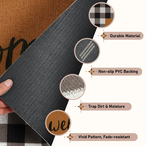 UINI welcome mat low-profile design slides under doors without snagging