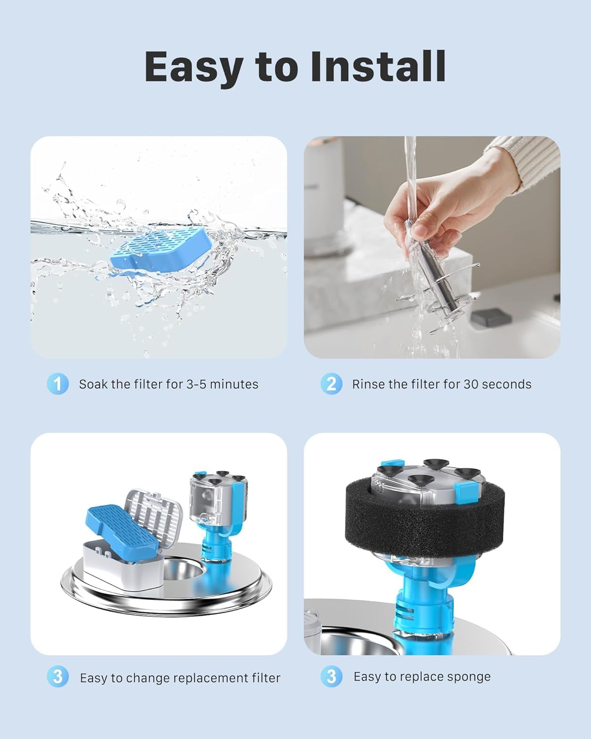 UIOOQ four-layer filtration system delivers multi-stage purification for clearer water
