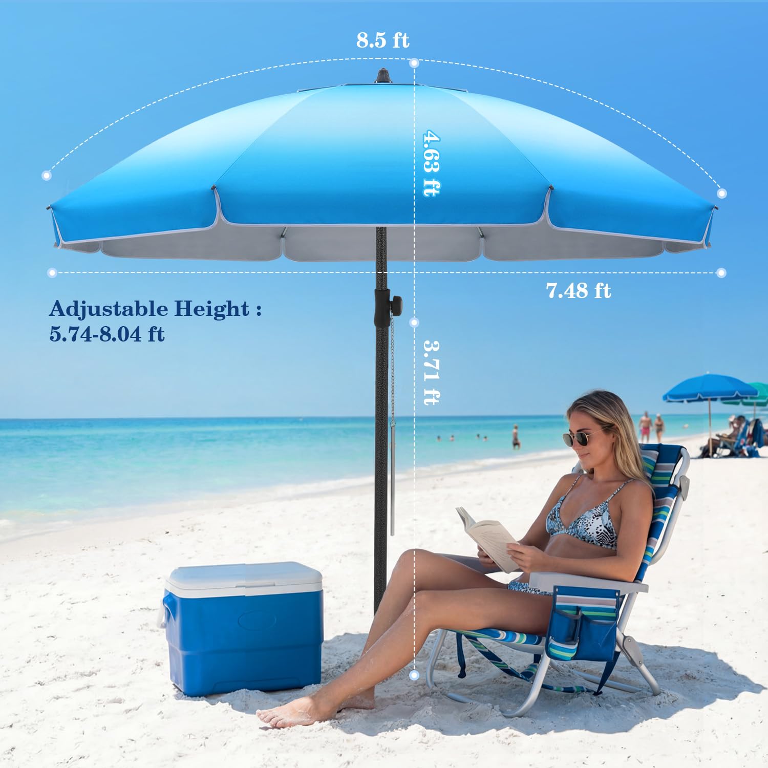 UIRWAY's sand anchor includes a chain handle for quick, secure ground insertion.