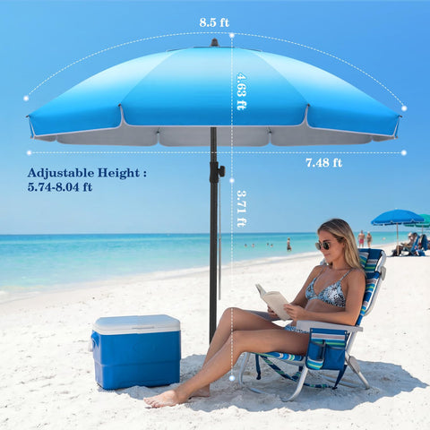 UIRWAY's sand anchor includes a chain handle for quick, secure ground insertion.