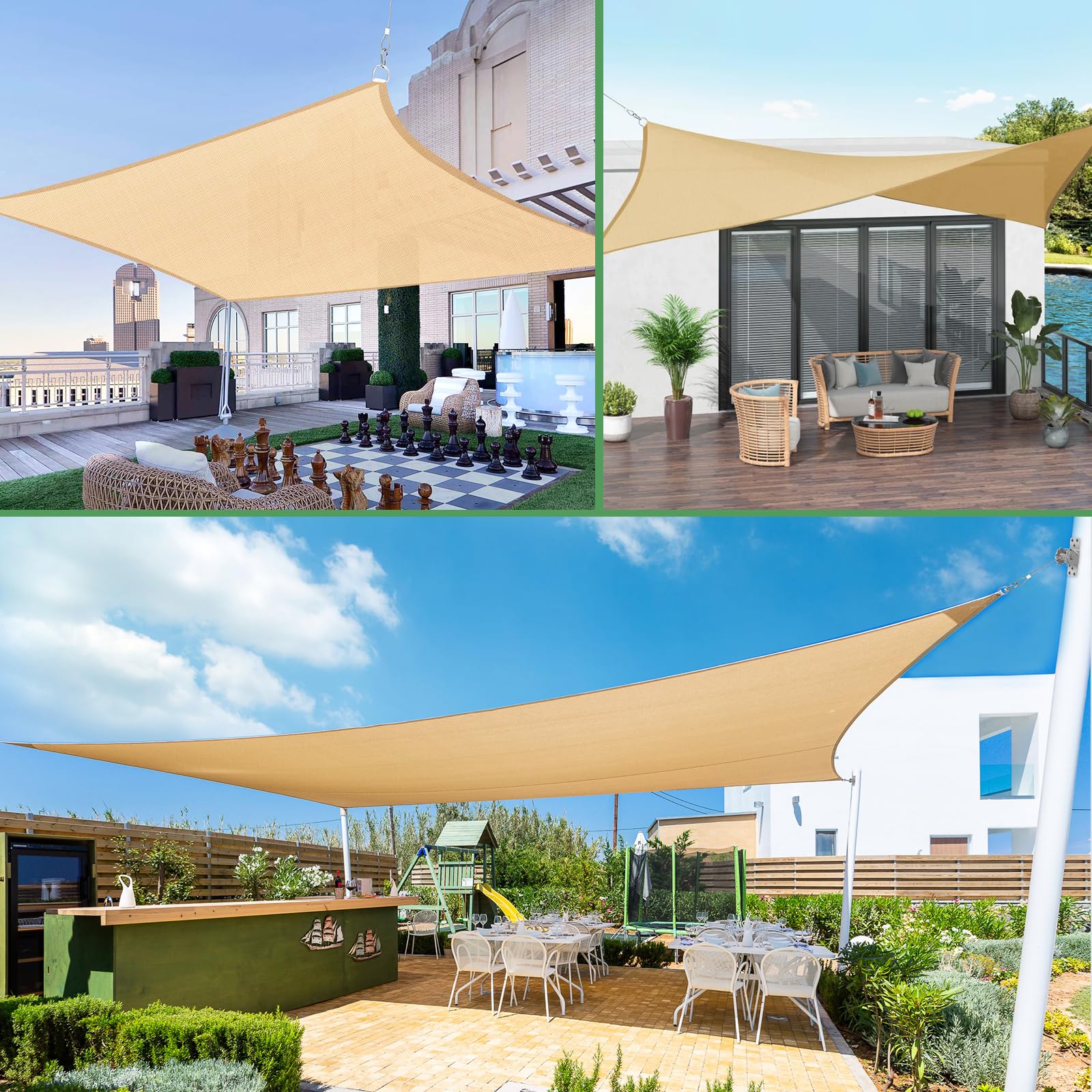 UIRWAY assembled patio shade installation demonstrates adaptable outdoor mounting.