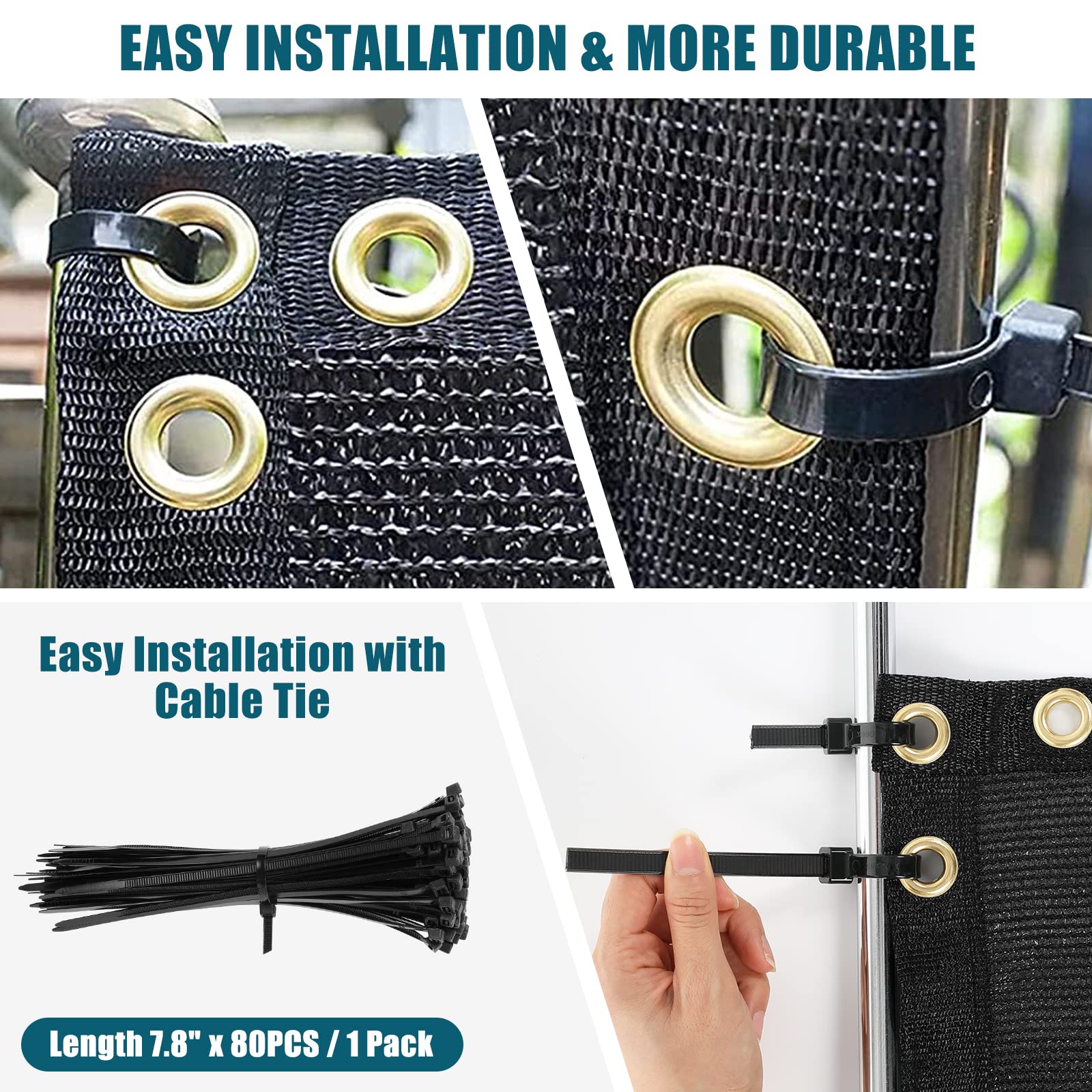 UIRWAY brass grommets and cable ties ensure stable outdoor setup.