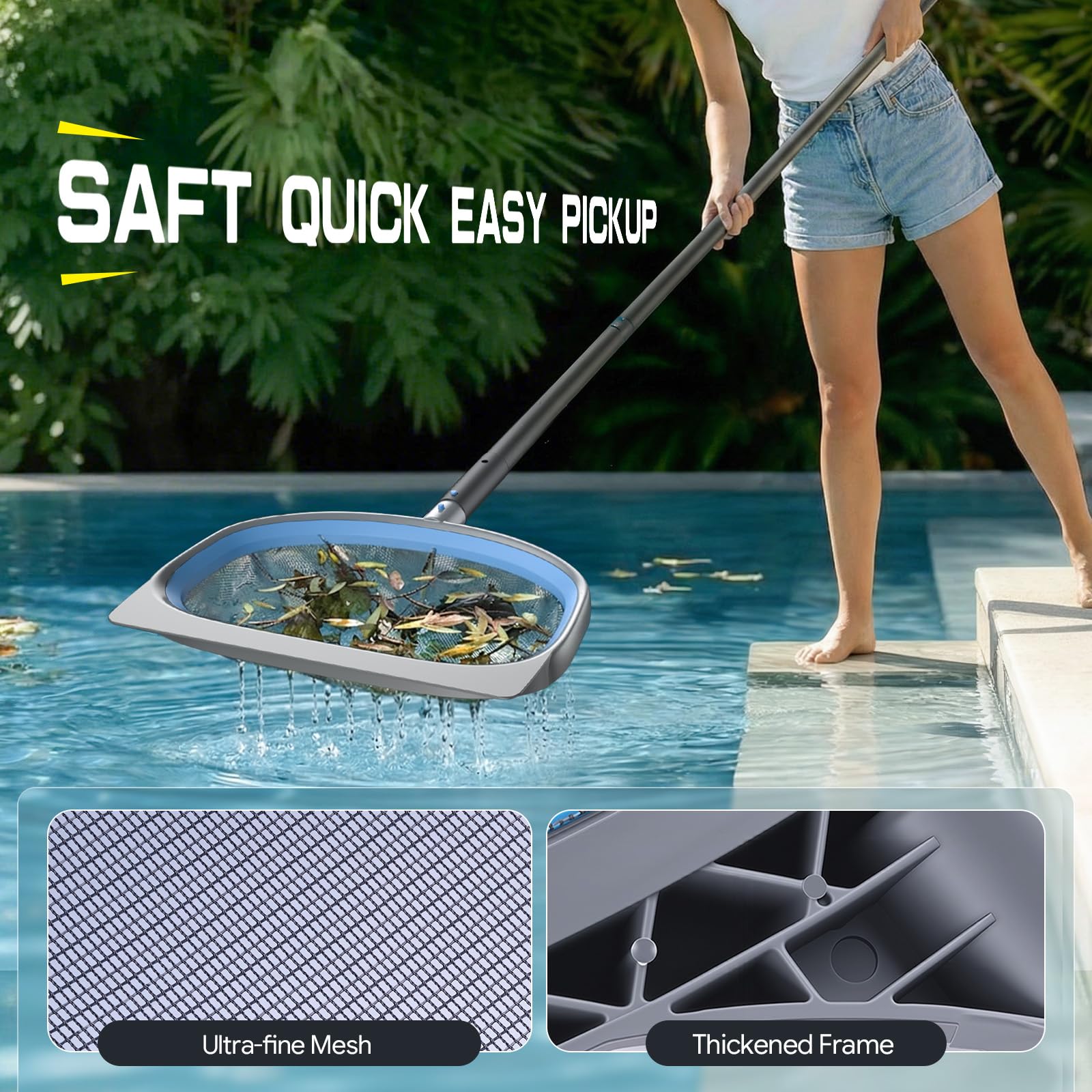 UIRWAY brush head cleans pool walls without damaging liners