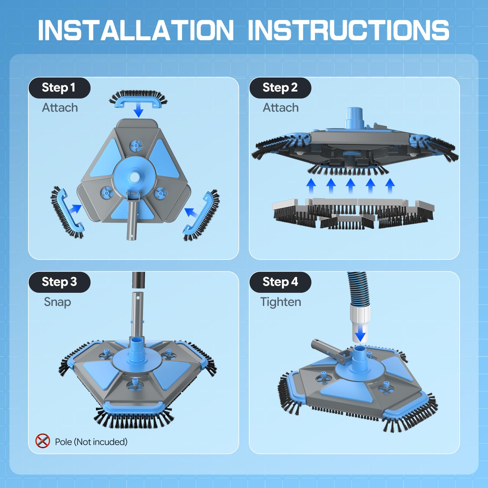 UIRWAY kit includes relief valves and a weighted sealed body for stable cleaning.