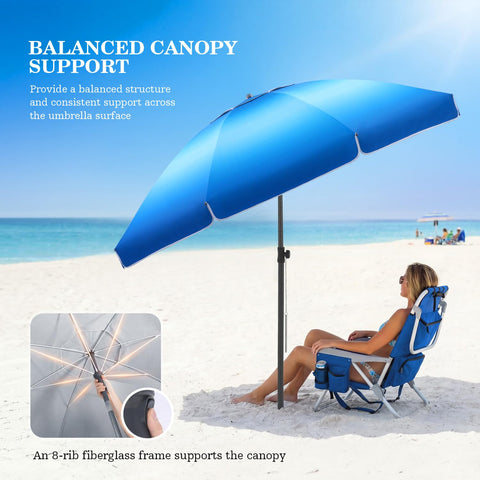 UIRWAY portable beach umbrella fits easily in a car trunk.