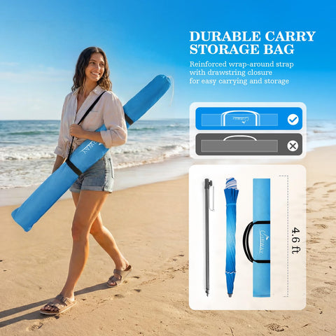 UIRWAY reinforced carry bag with straps eases beach or park transport.