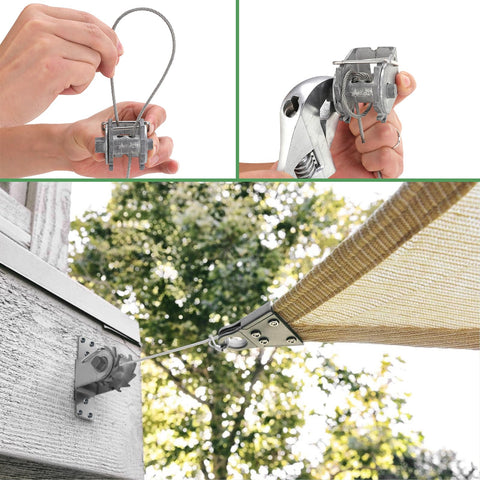 UIRWAY snap hook provides secure, rust-resistant attachment for cables.