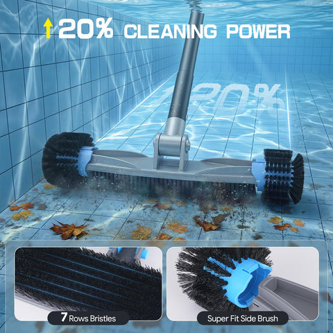 UIRWAY upgraded 180-degree adjustable brush reaches walls and steps