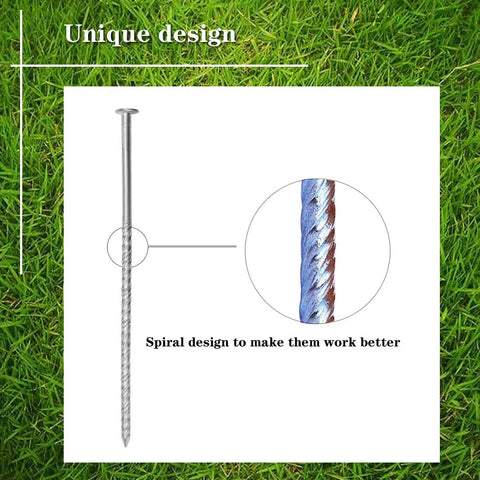 Uitose stainless steel spiral stake resists rust for long-lasting rug security