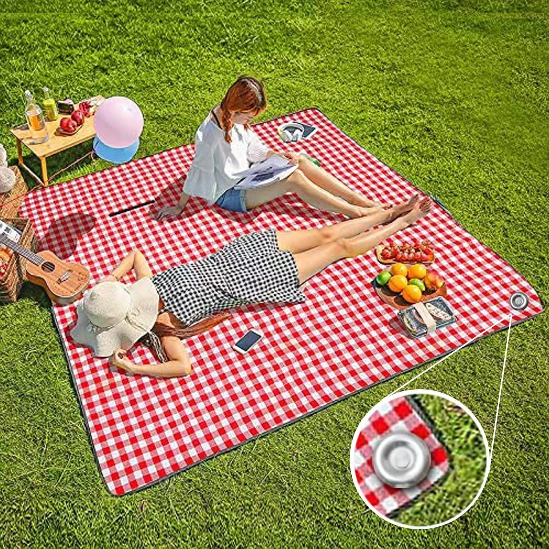 Uitose camping accessory stake stabilizes grommeted rugs on uneven ground
