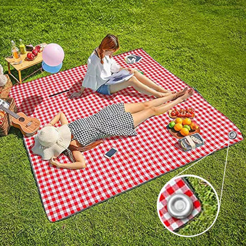 Uitose camping accessory stake stabilizes grommeted rugs on uneven ground