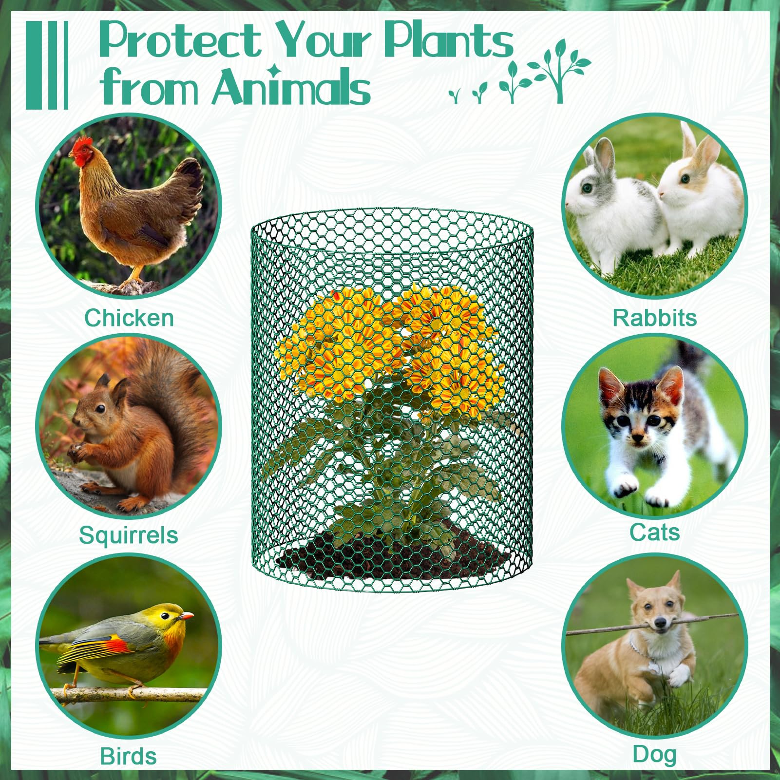 UJG nylon ties pack supports secure, quick mounting on garden cages.