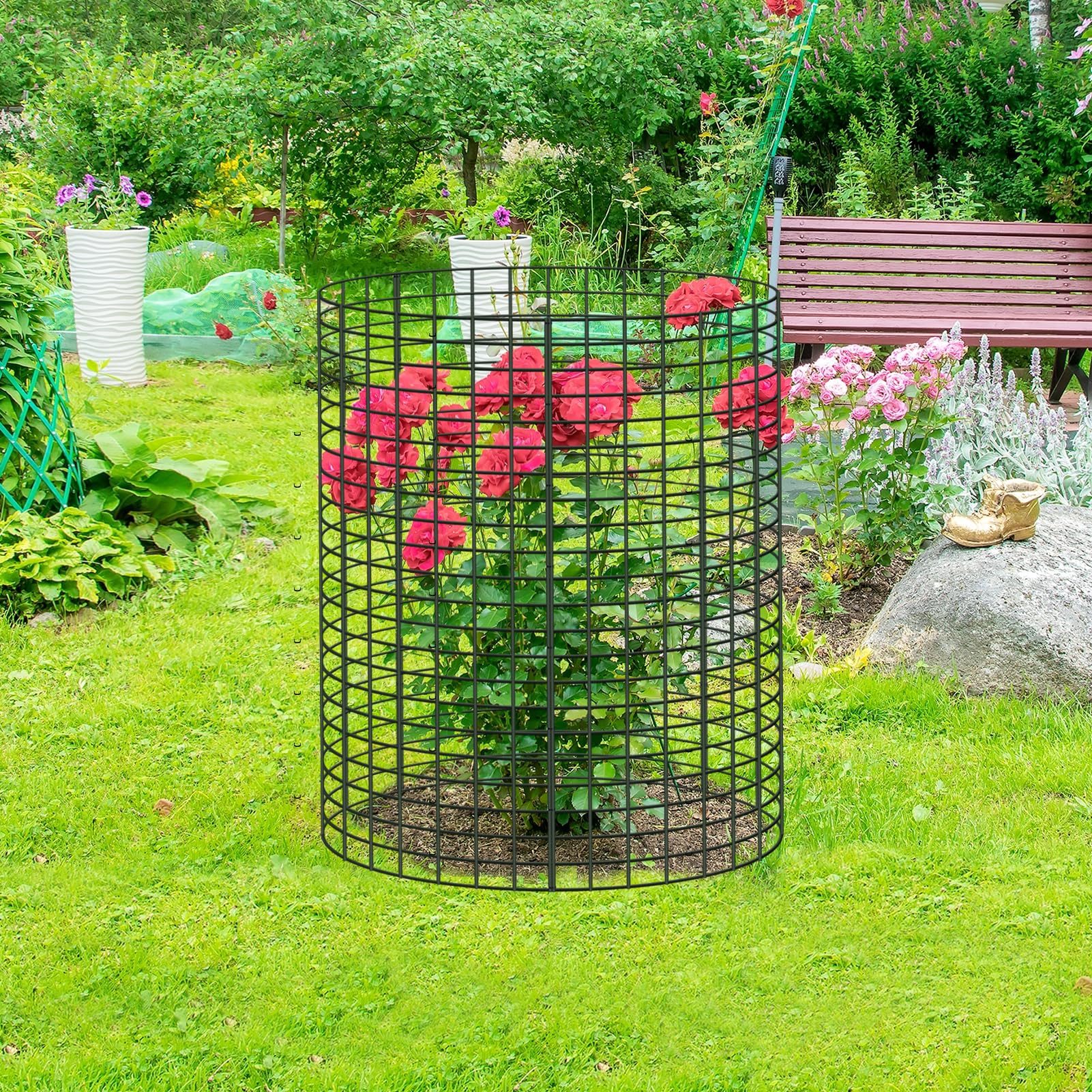 UJG protected plants thriving inside cages