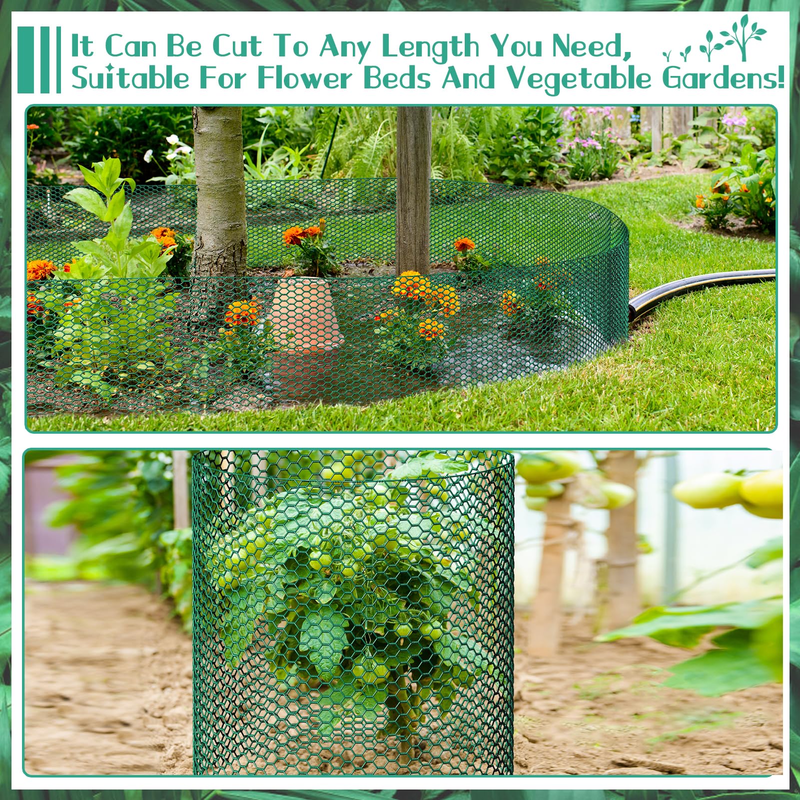UJG U-shaped stakes secure guards firmly to soil.