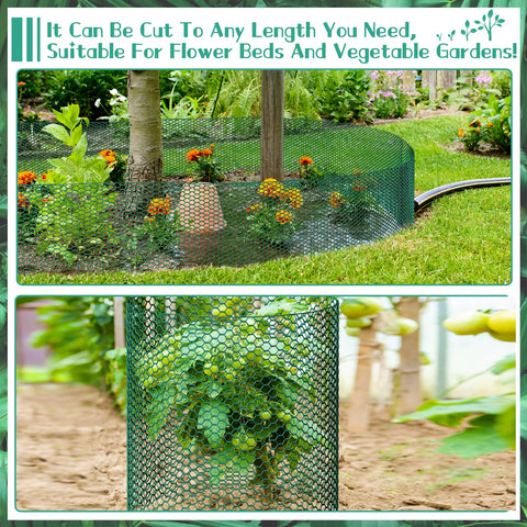 UJG U-shaped stakes secure guards firmly to soil.
