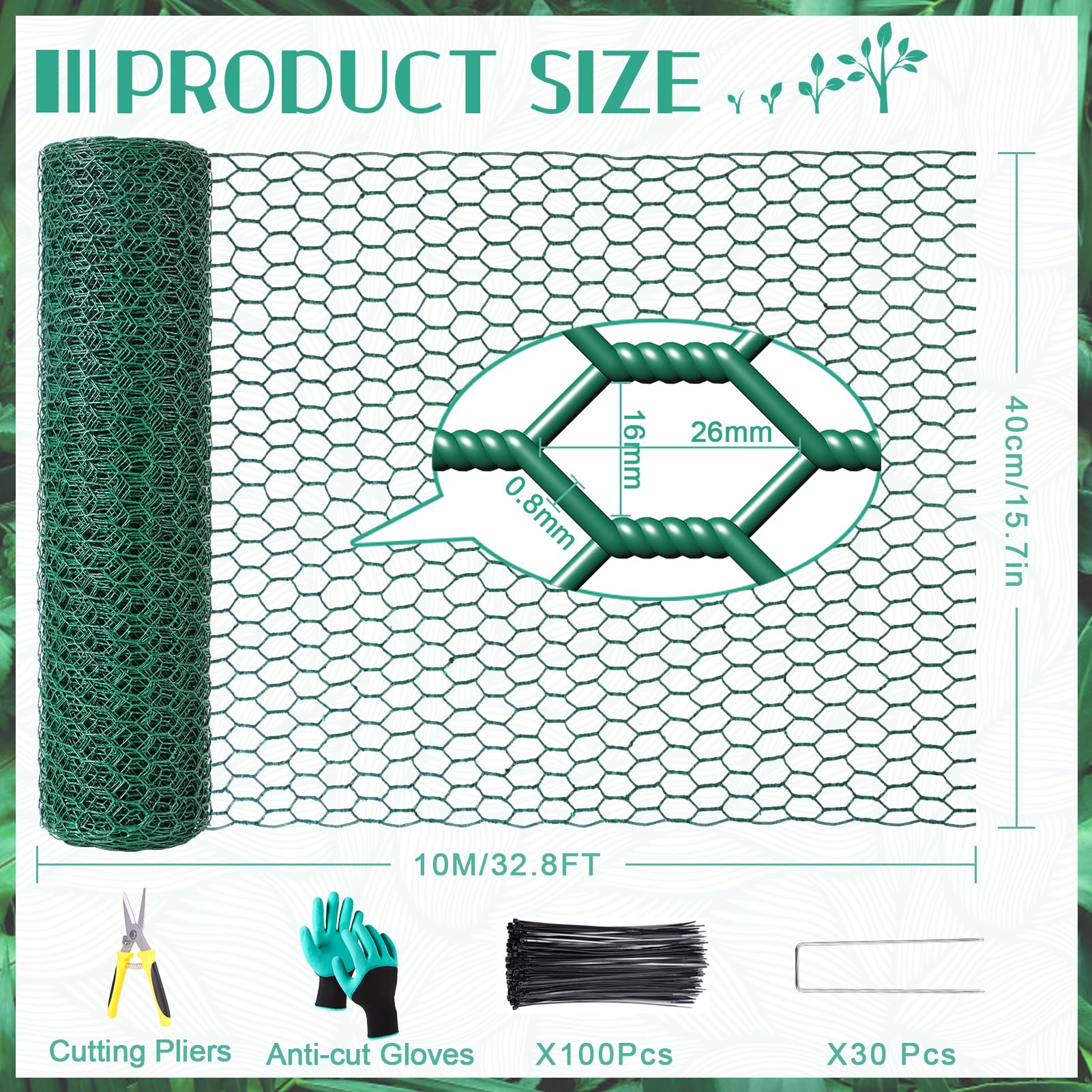 UJG wire mesh panel shows easy DIY sizing for custom plant guards.