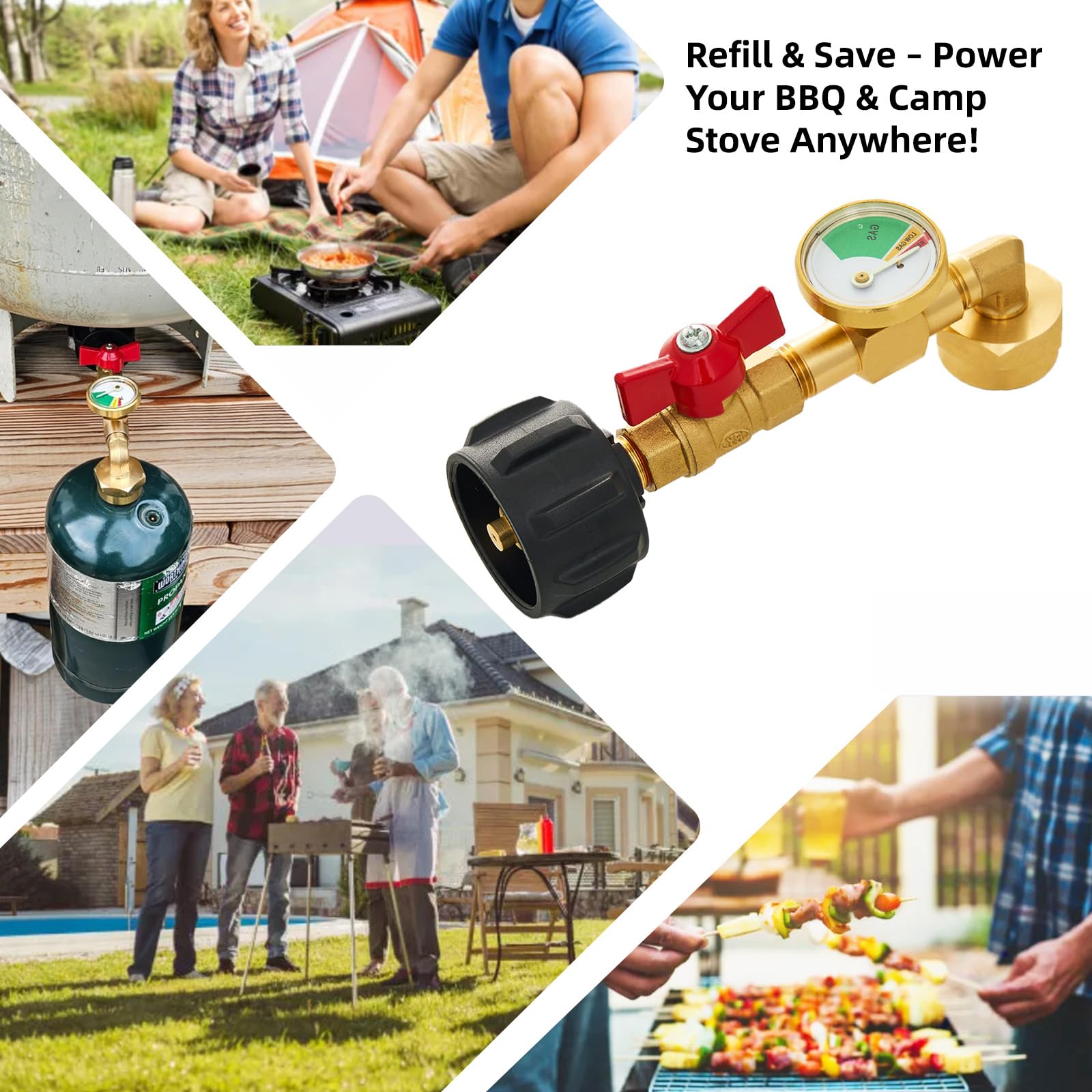 UJW brass construction shows durability and reliable seals during outdoor refills.