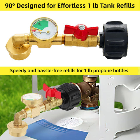 UJW propane adapter supports heaters, camping stoves, and portable grills.