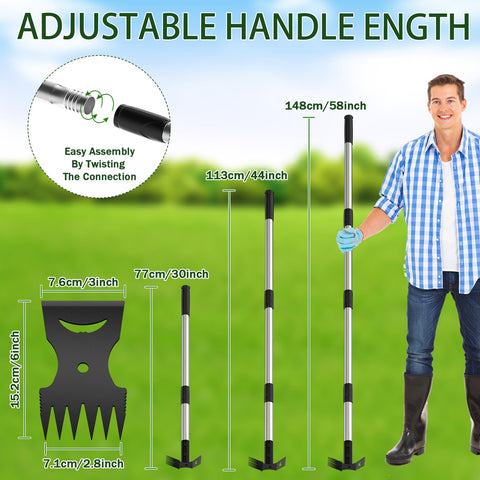 Cast steel construction provides strength and rust resistance for heavy-duty gardening.