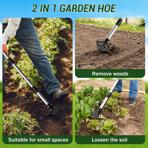 Compact tool head and storage-friendly design fits home gardens and patios.