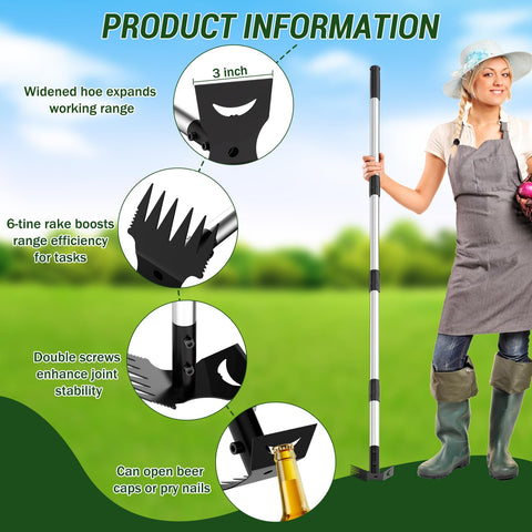Includes four stainless steel extension poles for customizable reach.