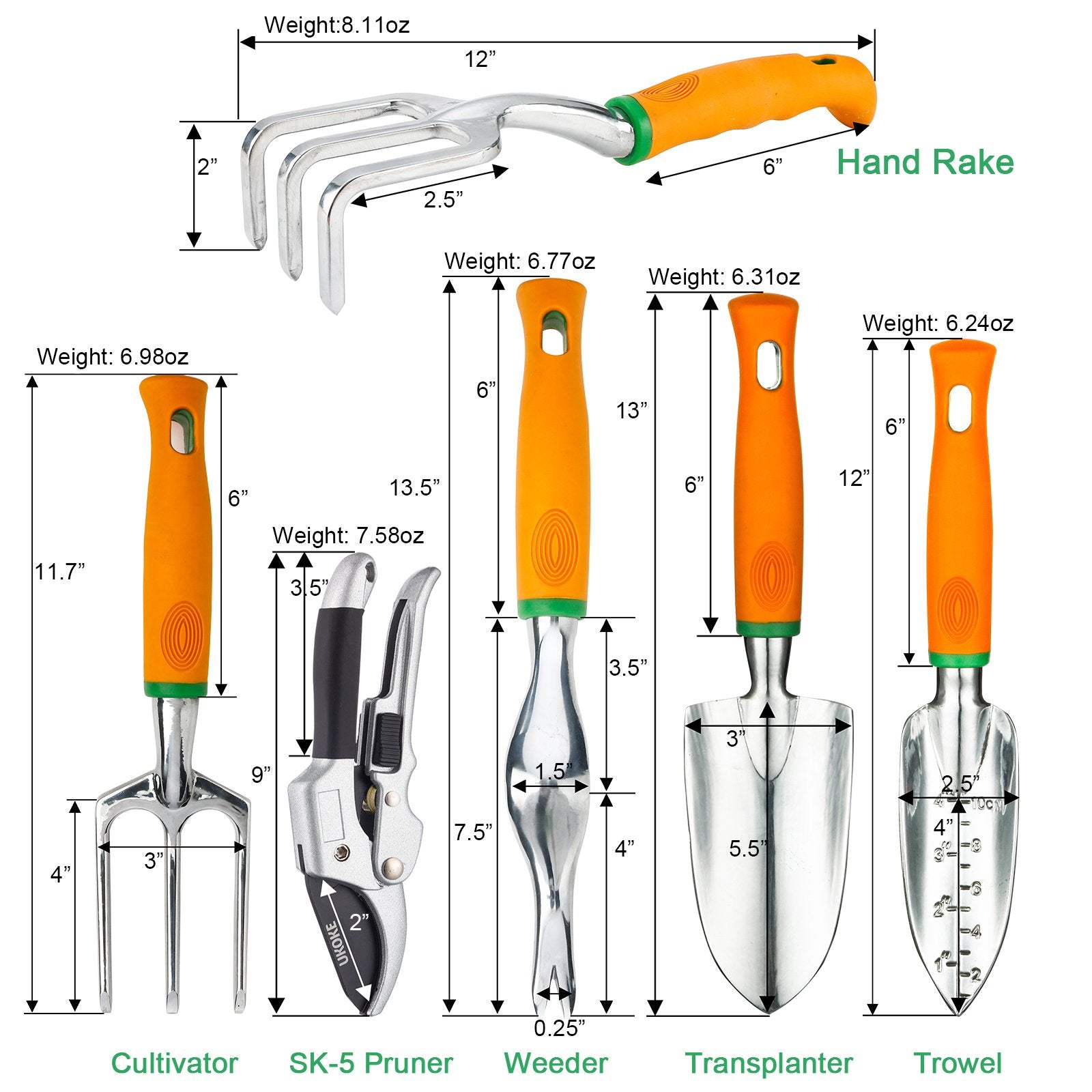 Ukoke heavy-duty hand tools designed for durable garden tasks