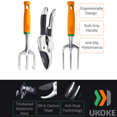 Ukoke high-carbon SK-5 blades delivering lasting sharpness for pruning