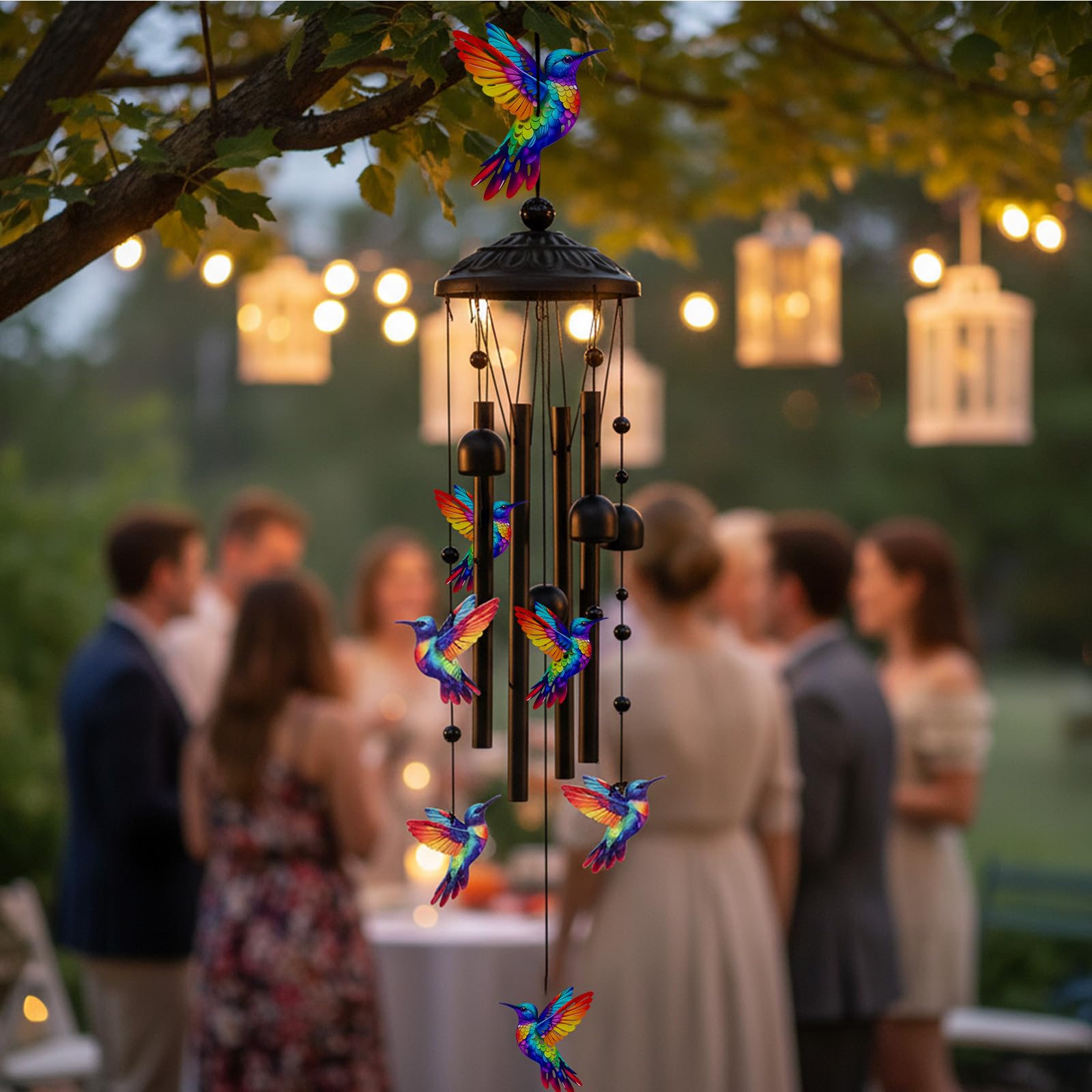 Ukulork decorative beads and bells add color to garden décor.