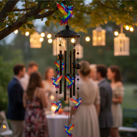 Ukulork decorative beads and bells add color to garden décor.