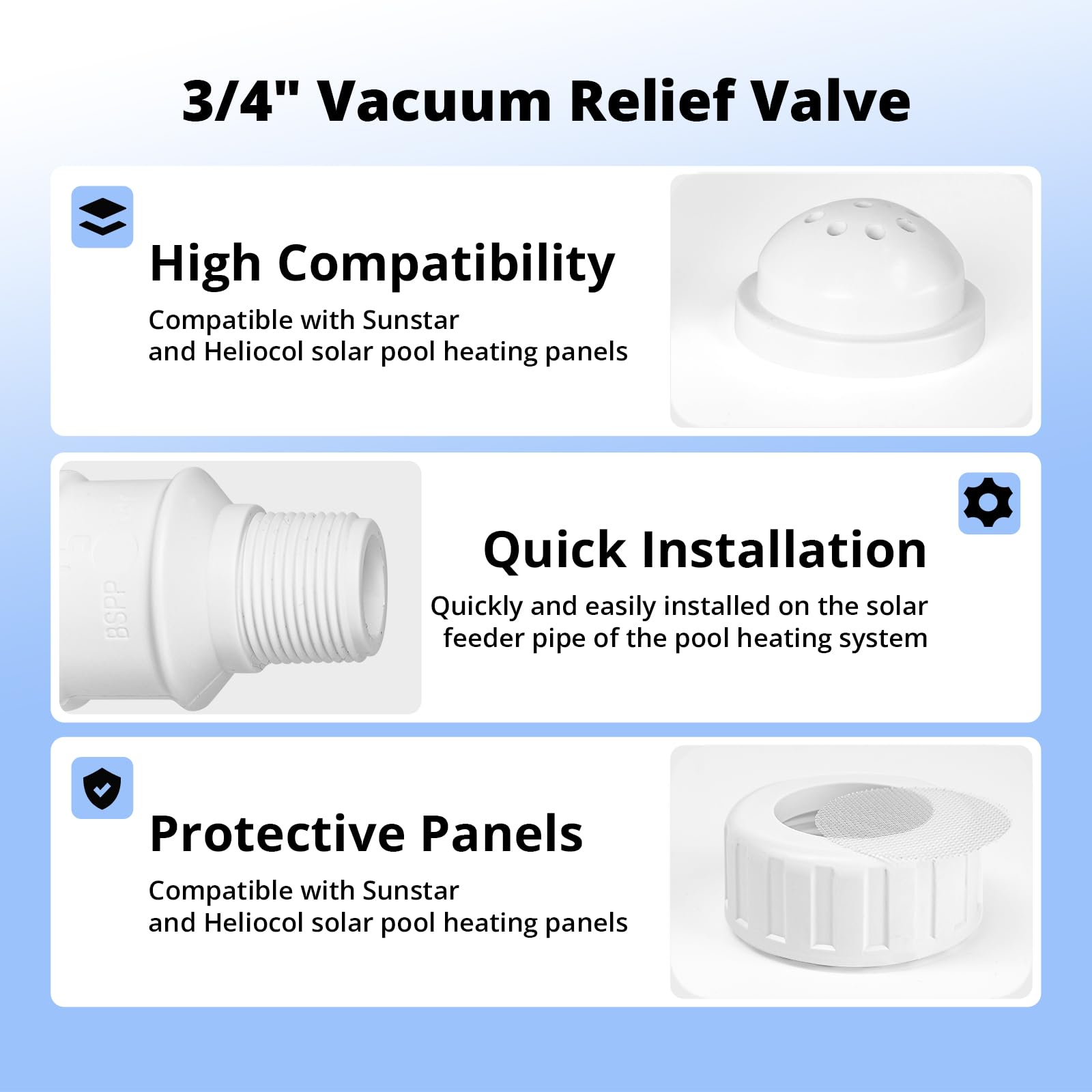 Ulapithi compatible valve for Heliocol and Sunstar systems ensures seamless integration.