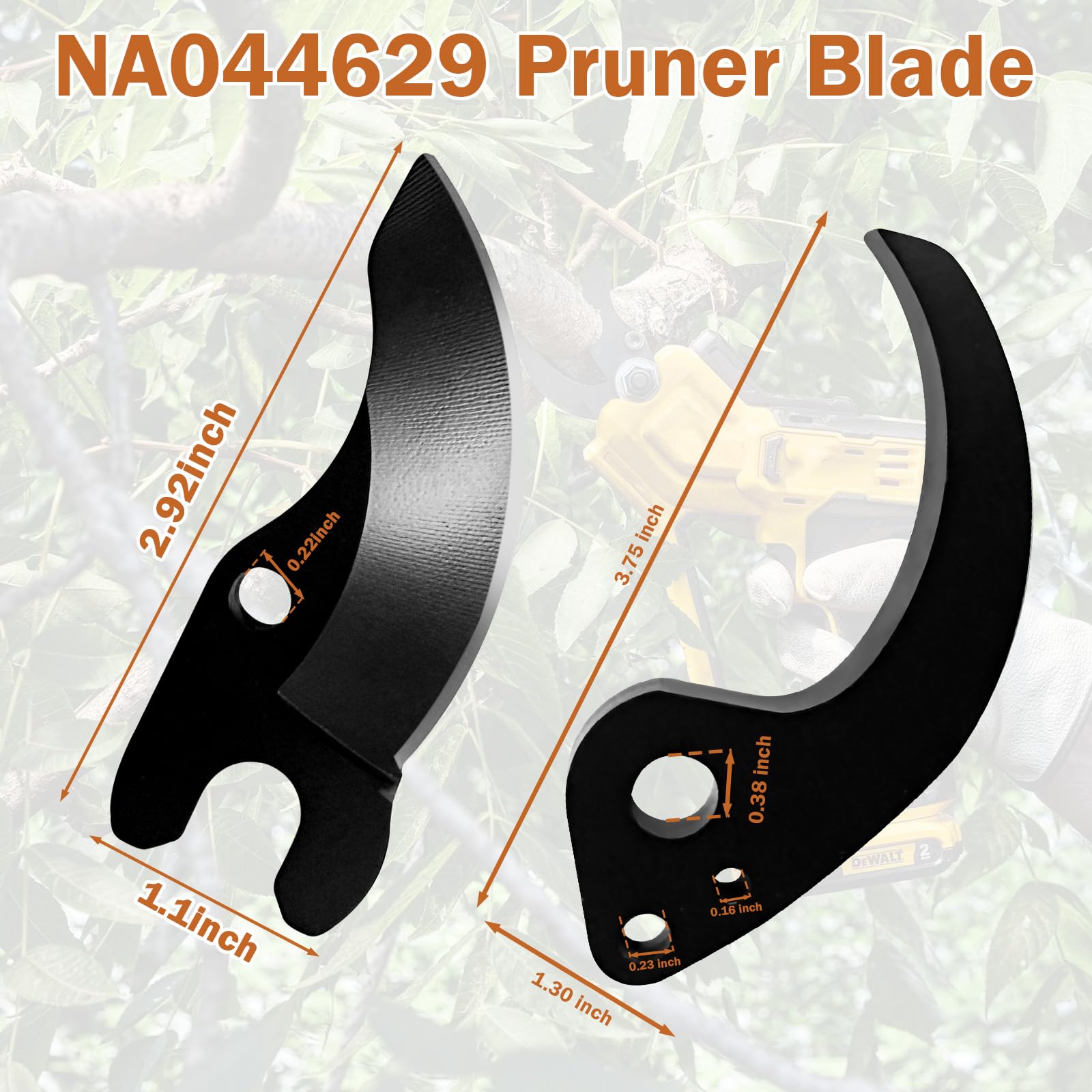 Ulapithi NA044629 pruner blade with non-stick coating for easy cleaning.