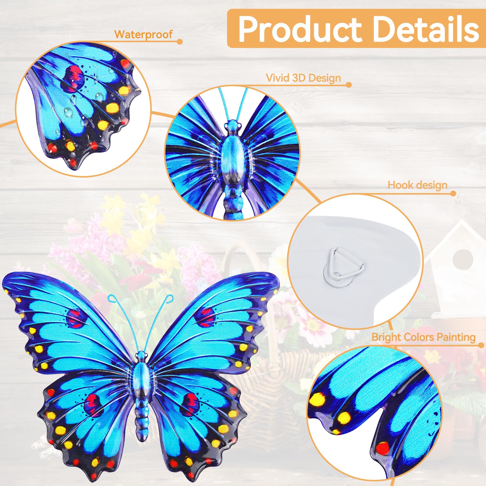 ULENDIS weather-resistant metal butterflies withstand outdoor conditions while brightening spaces.