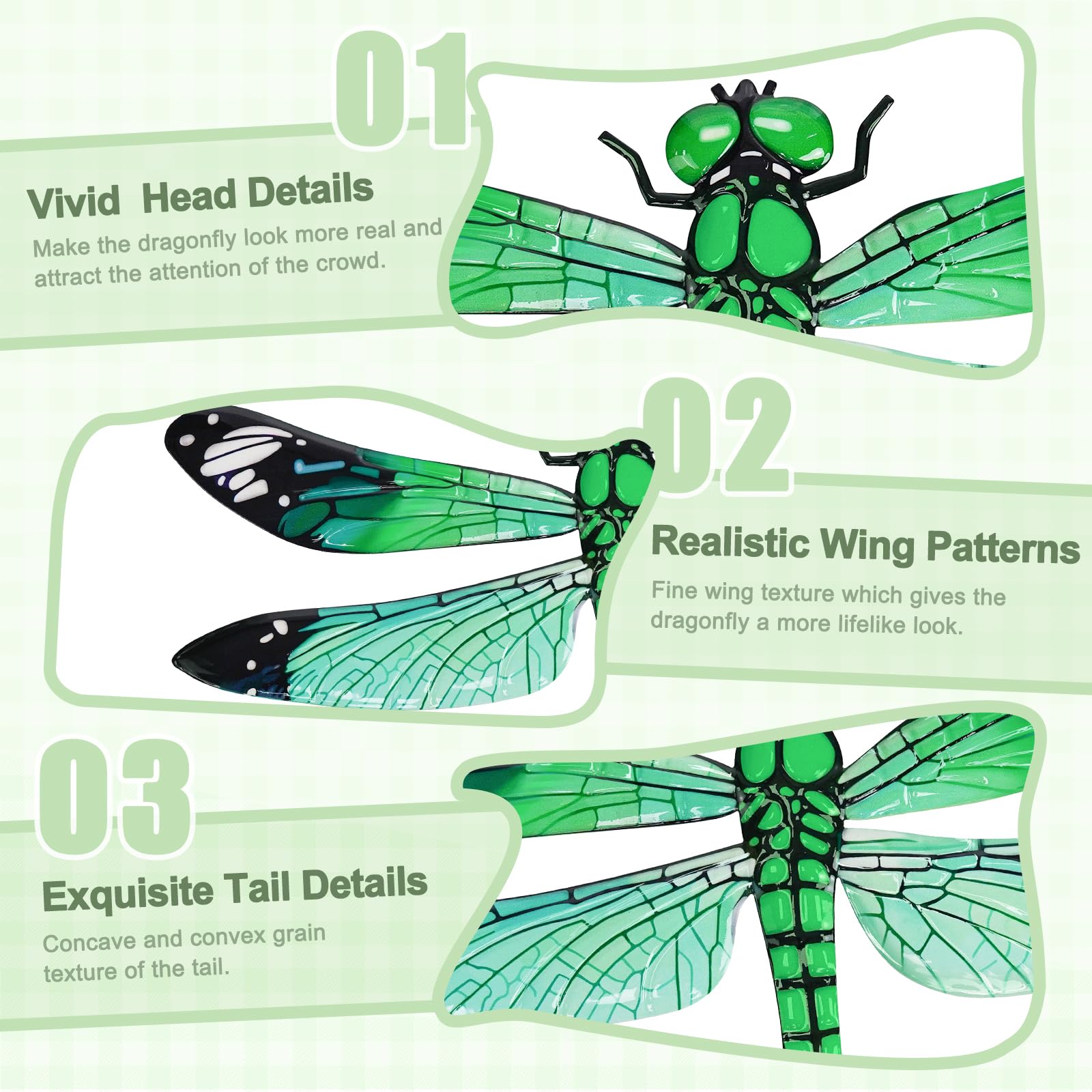 ULENDIS dragonfly wall art gradient colors add dynamic garden mood