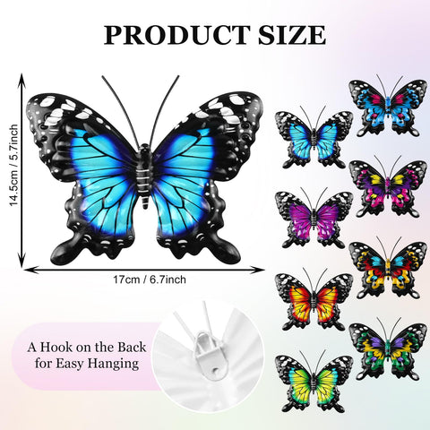 ULENDIS eight-pack butterfly wall decor enhances indoor walls with a lifelike three-dimensional look.