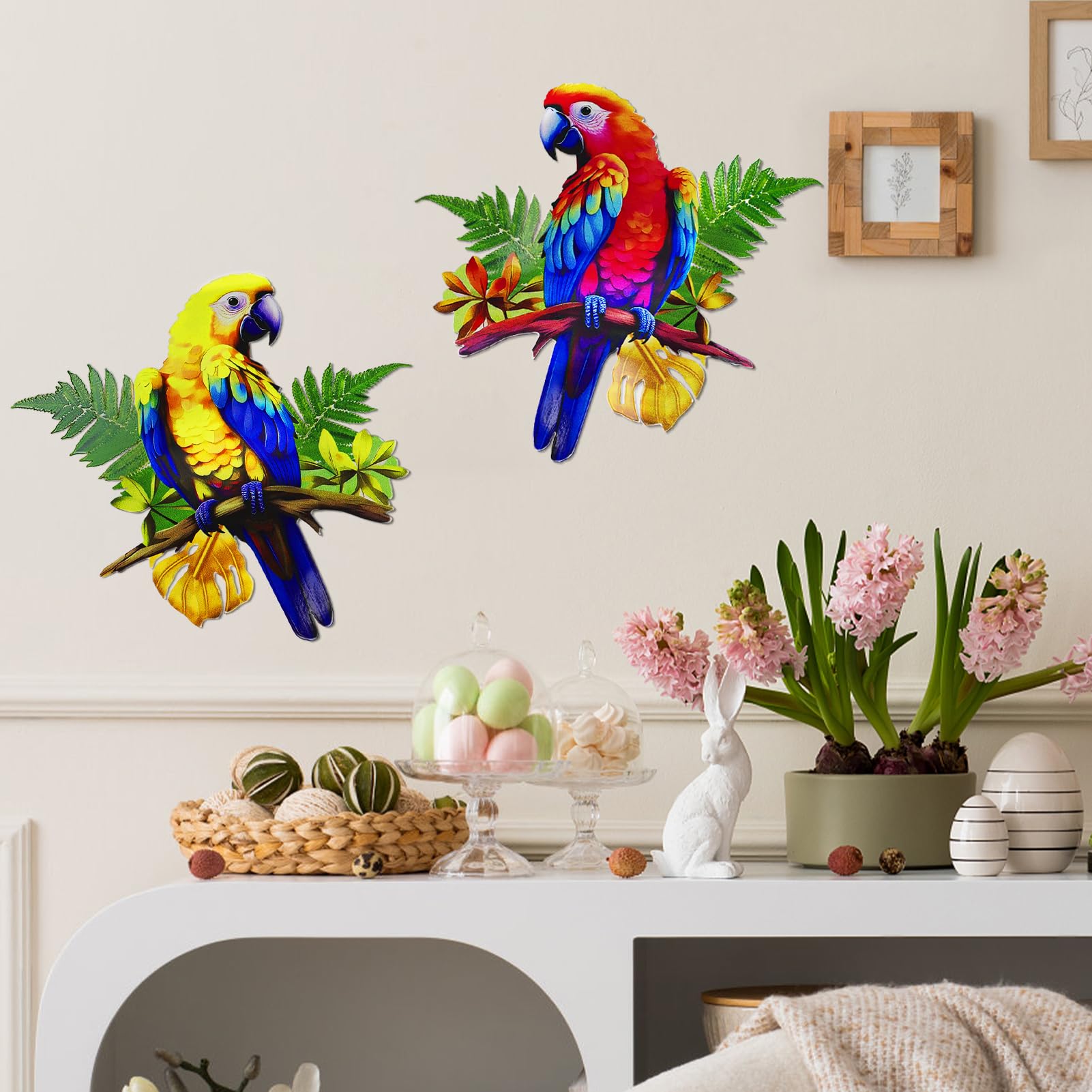 ULENDIS indoor outdoor parrot wall decor suits living rooms and balconies.