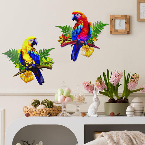 ULENDIS indoor outdoor parrot wall decor suits living rooms and balconies.