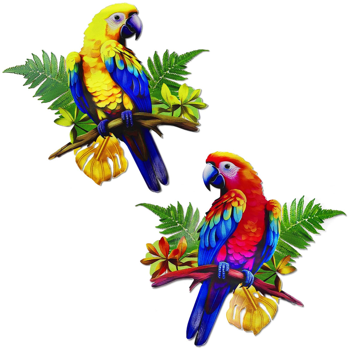 ULENDIS parrot wall decor 2-pack adds vibrant tropical color to outdoor spaces.