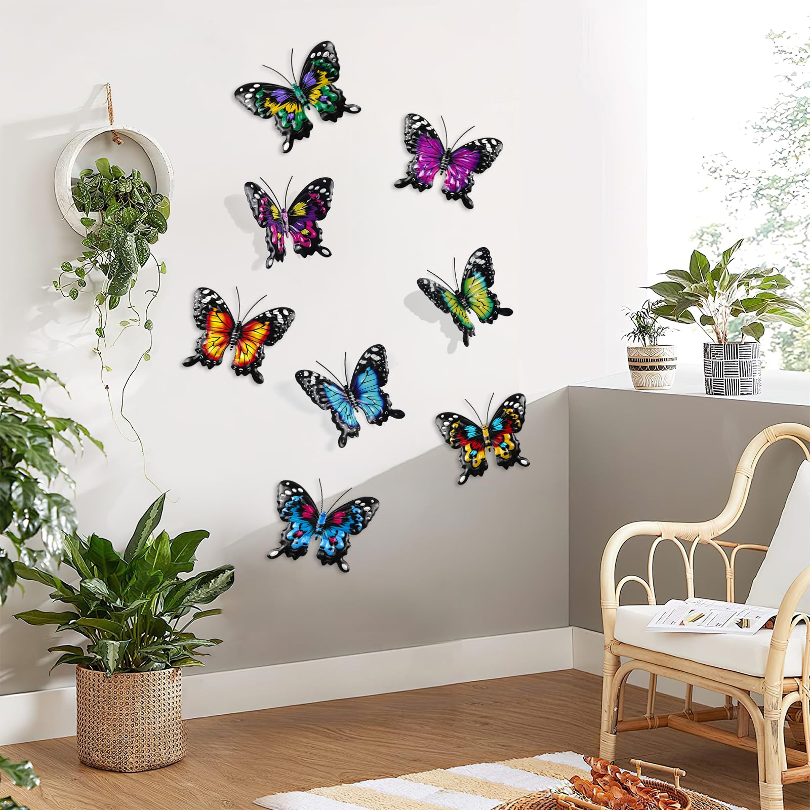 ULENDIS rust-proof butterfly wall sculpture withstands sun and rain for year-round display.