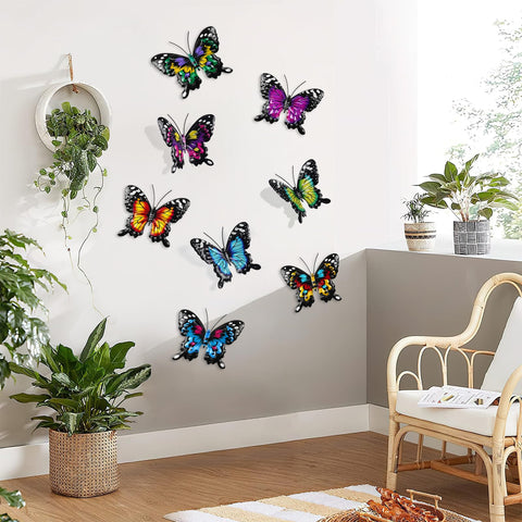 ULENDIS rust-proof butterfly wall sculpture withstands sun and rain for year-round display.