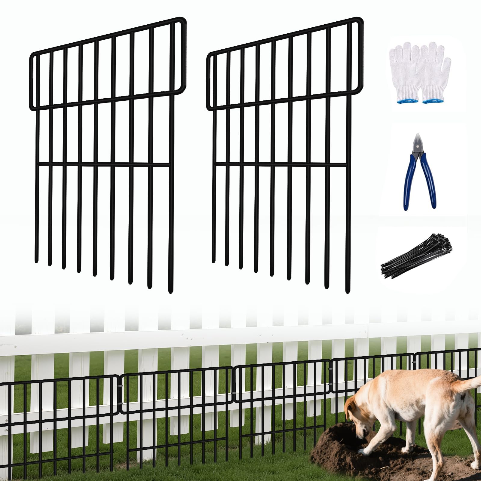 ULIOK 25-panel barrier fence assembled for durable garden protection