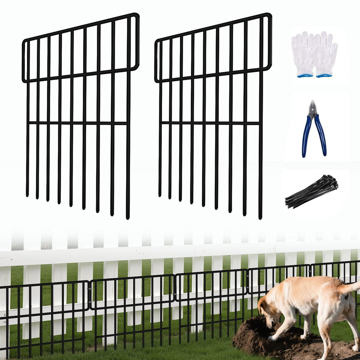 ULIOK 25-panel barrier fence assembled for durable garden protection