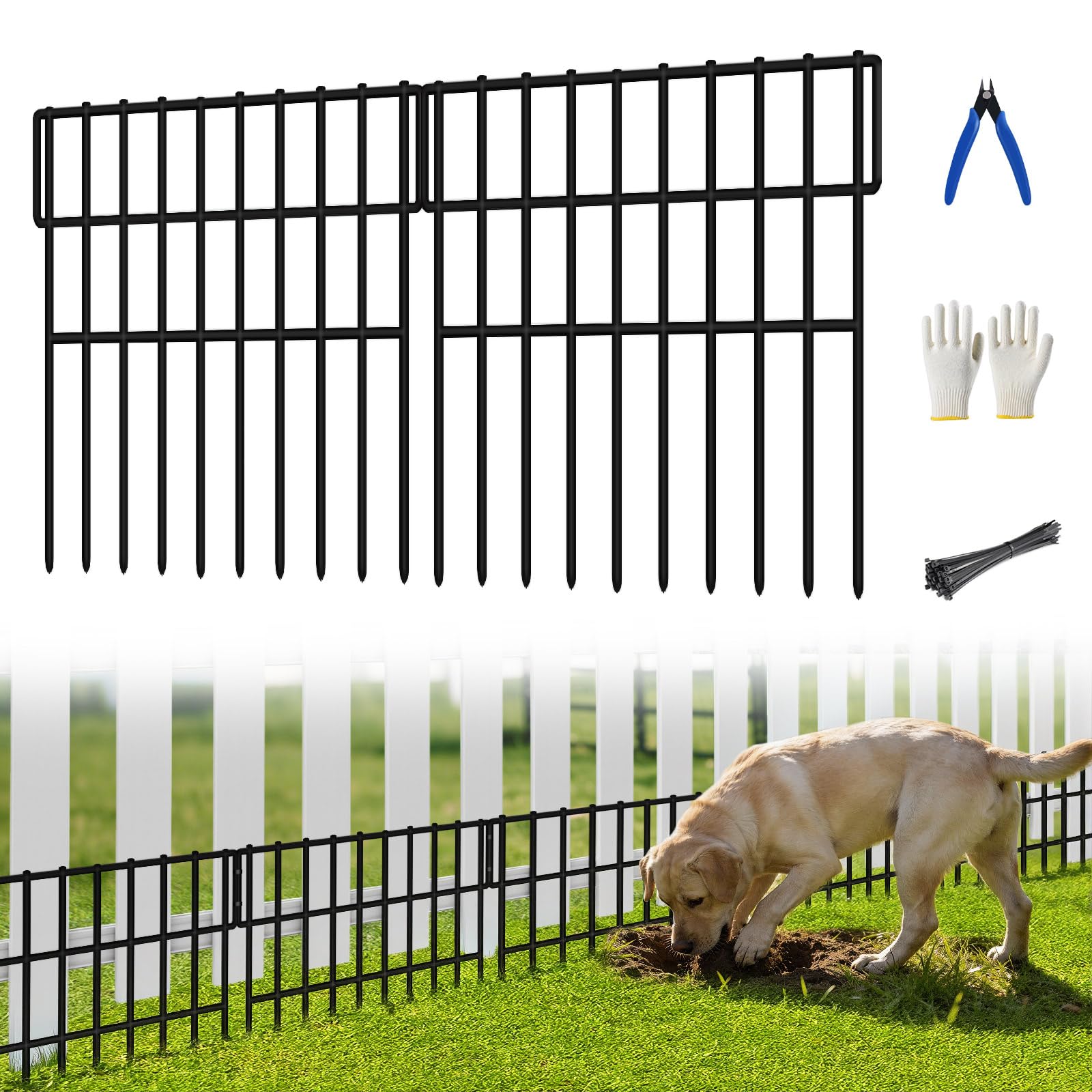 ULIOK 30-panel garden fence section for yard boundaries and pet containment.