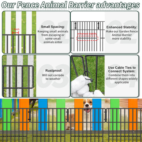 ULIOK dog and rabbit barrier fence shown with cable ties