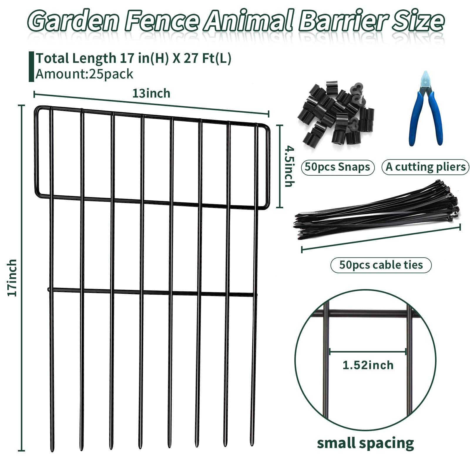 ULIOK no-dig fence shows ground insertion angle for simple lawn edging.